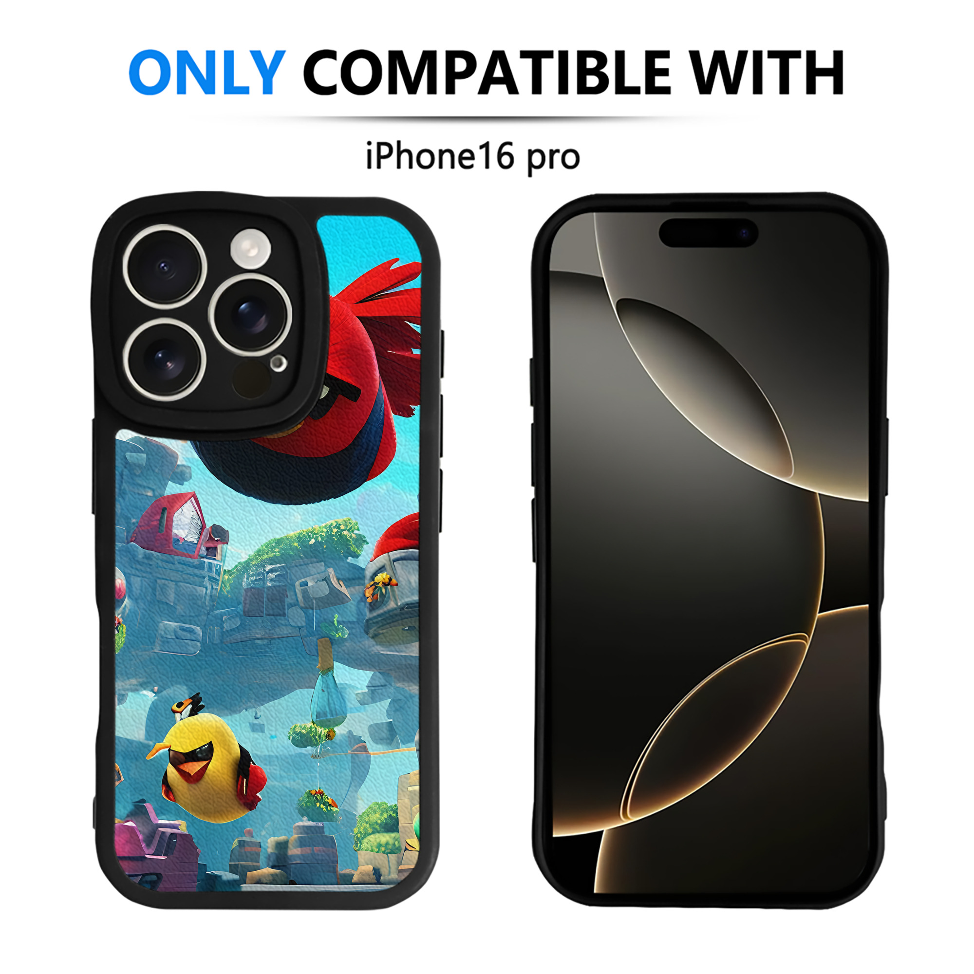 （画像用） Angry Birds アングリーバード 【iPhone 16シリーズ対応】シリコンスマホケース（レザー調） 材質：シリコン